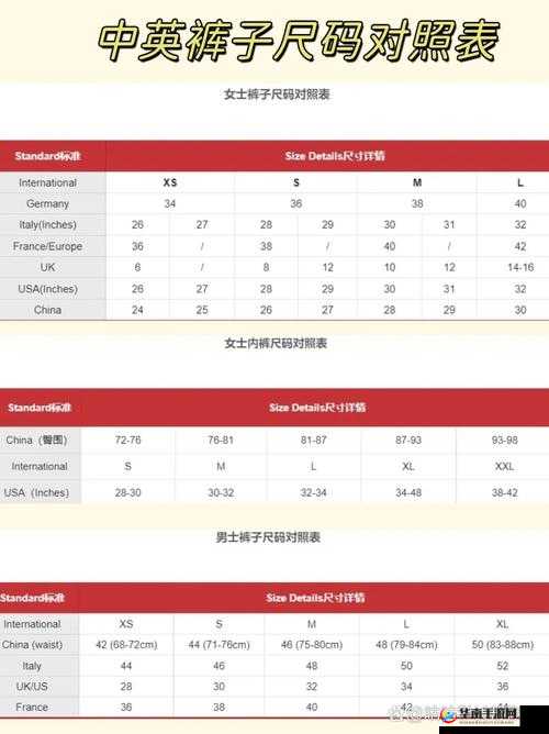 亚洲尺码与欧洲尺码对比：差异知多少