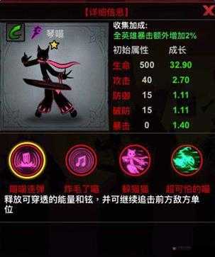 火柴人联盟2深度解析，琴喵角色技能连招技巧与实战应用