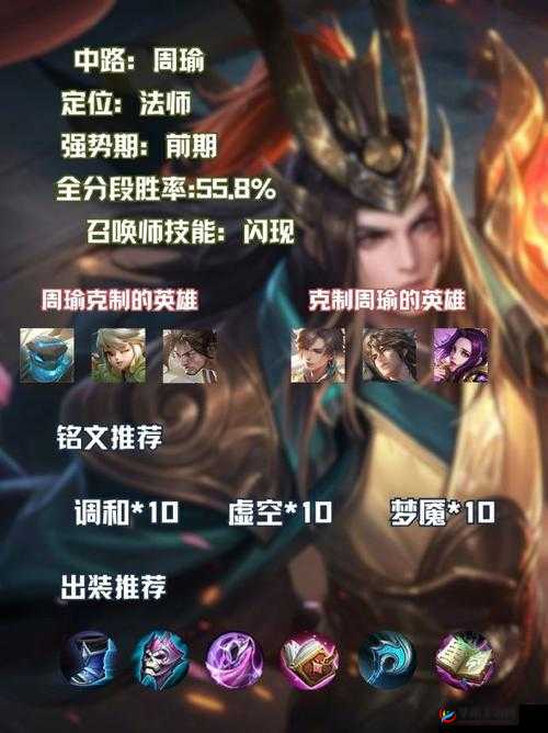 王者荣耀周瑜高阶玩法解析，出装选择与铭文搭配全面指南