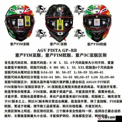 AGV 欧版和亚洲版尺寸差别大揭秘：你必须知道的细节